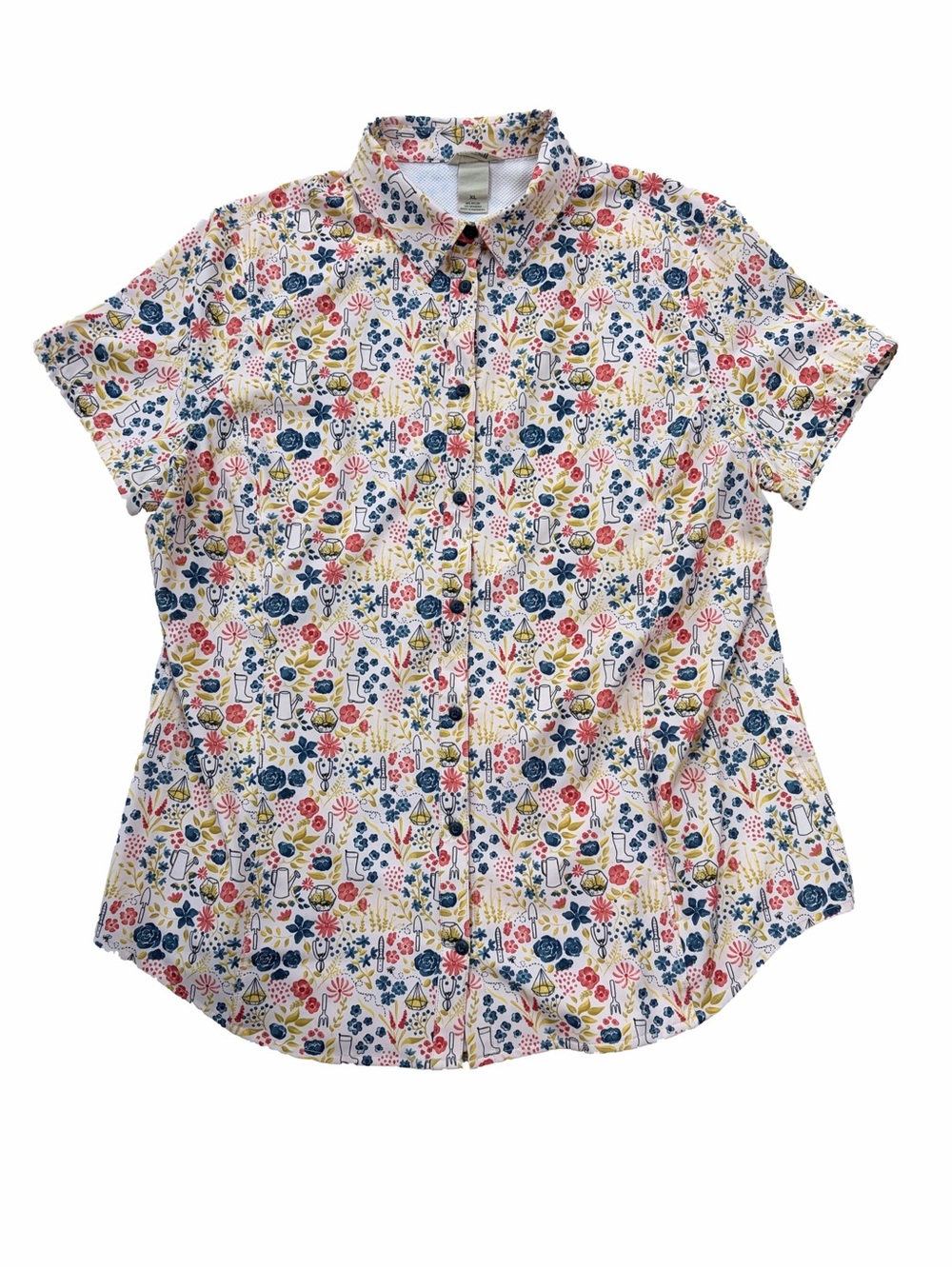 Duluth Trading Women's Size XL Extra Large Sidewinder Cap Sleeve Gardening Shirt